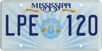 MS license plate LPE120