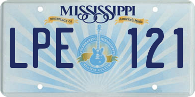 MS license plate LPE121