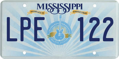 MS license plate LPE122