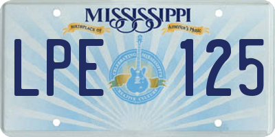 MS license plate LPE125