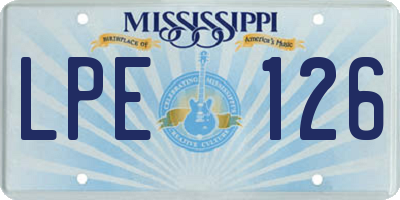 MS license plate LPE126
