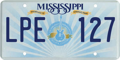 MS license plate LPE127