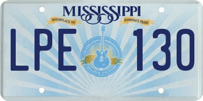 MS license plate LPE130