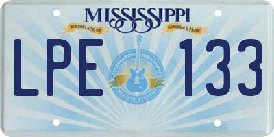 MS license plate LPE133