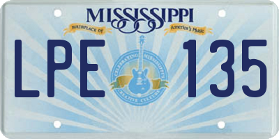 MS license plate LPE135