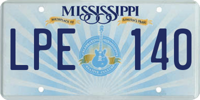 MS license plate LPE140