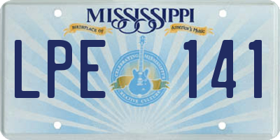 MS license plate LPE141