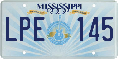MS license plate LPE145
