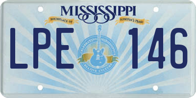 MS license plate LPE146