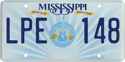 MS license plate LPE148