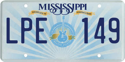 MS license plate LPE149