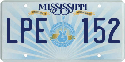 MS license plate LPE152