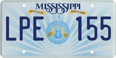 MS license plate LPE155