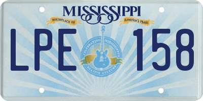 MS license plate LPE158