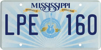 MS license plate LPE160