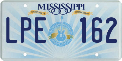 MS license plate LPE162