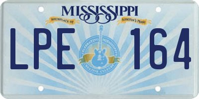MS license plate LPE164