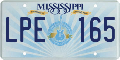 MS license plate LPE165