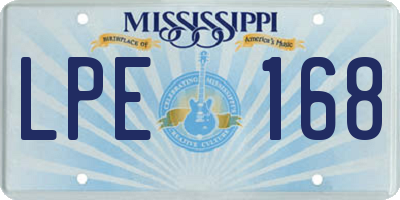 MS license plate LPE168