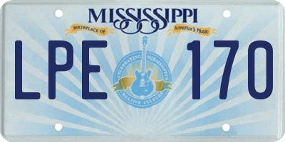 MS license plate LPE170