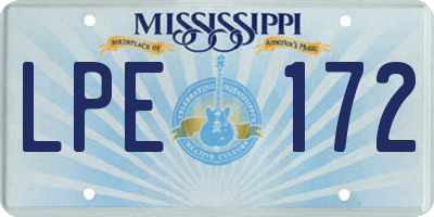 MS license plate LPE172