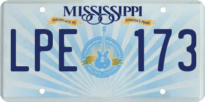 MS license plate LPE173