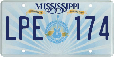 MS license plate LPE174