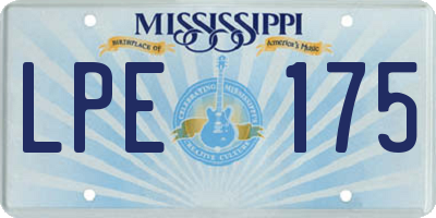 MS license plate LPE175