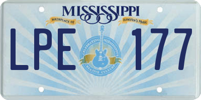 MS license plate LPE177