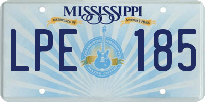 MS license plate LPE185