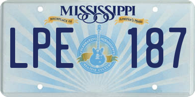 MS license plate LPE187