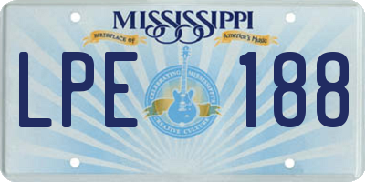 MS license plate LPE188