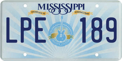 MS license plate LPE189