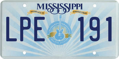 MS license plate LPE191