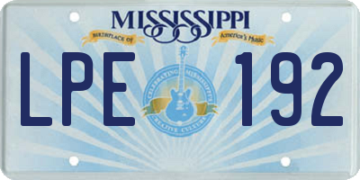 MS license plate LPE192