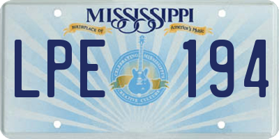 MS license plate LPE194