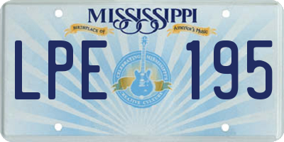 MS license plate LPE195