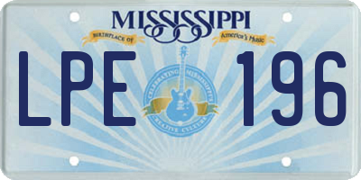 MS license plate LPE196