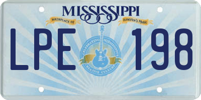 MS license plate LPE198