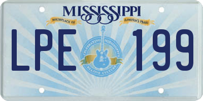 MS license plate LPE199
