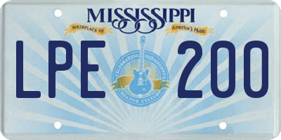 MS license plate LPE200