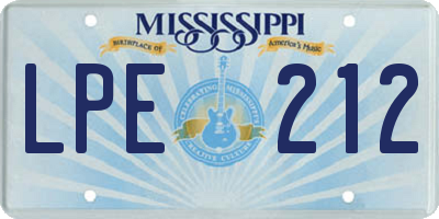 MS license plate LPE212
