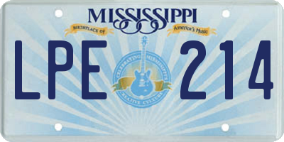 MS license plate LPE214