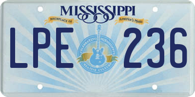 MS license plate LPE236