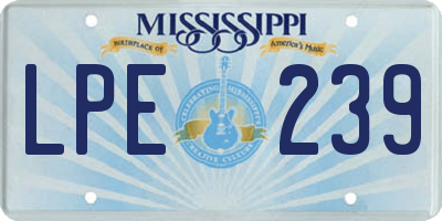 MS license plate LPE239
