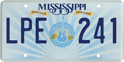 MS license plate LPE241