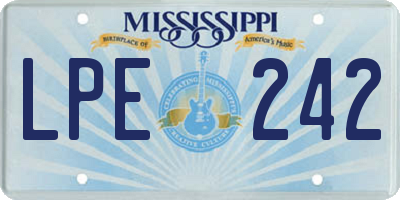 MS license plate LPE242