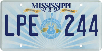 MS license plate LPE244
