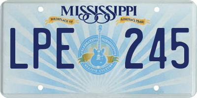 MS license plate LPE245