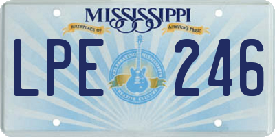 MS license plate LPE246